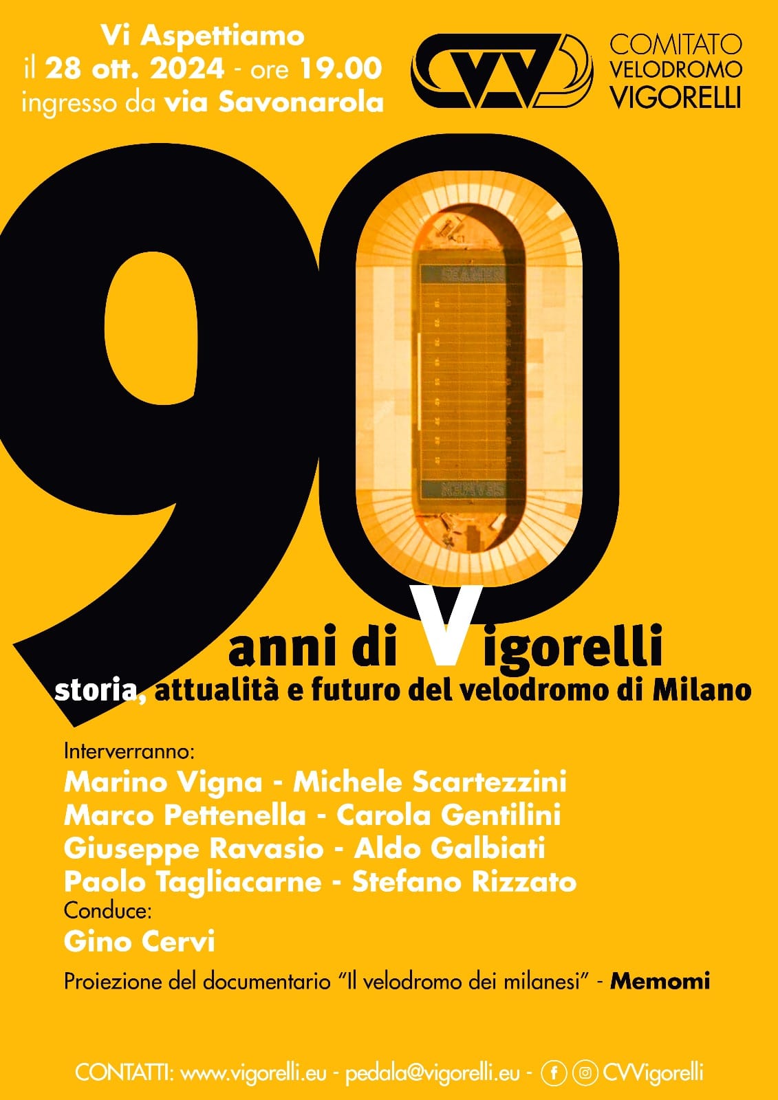 Novanta anni di Vigorelli 28 ottobre 2024